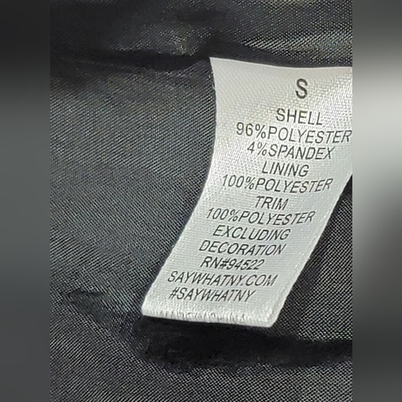 Say What? Black Bomber Jacket with Red Floral Embroidery Womens Size Small - Picture 5 of 12